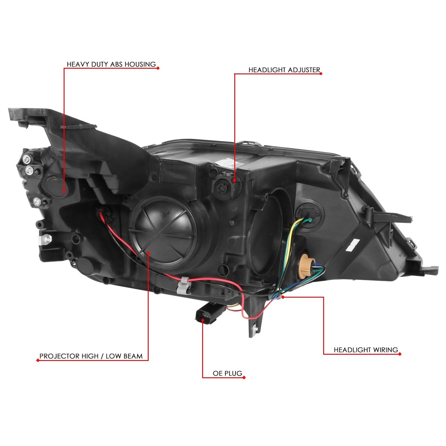 2015-2019 Chevrolet Impala OEM Style Projector Headlights Black