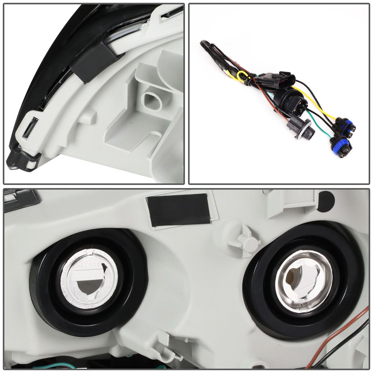 08-12 Chevrolet Malibu Black Housing Clear Corner Headlights