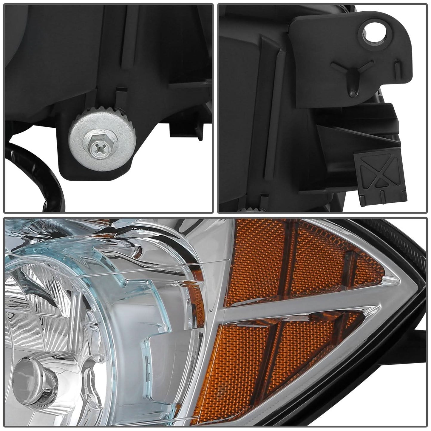 08-12 Chevrolet Malibu Chrome Housing Headlights with Amber Corner