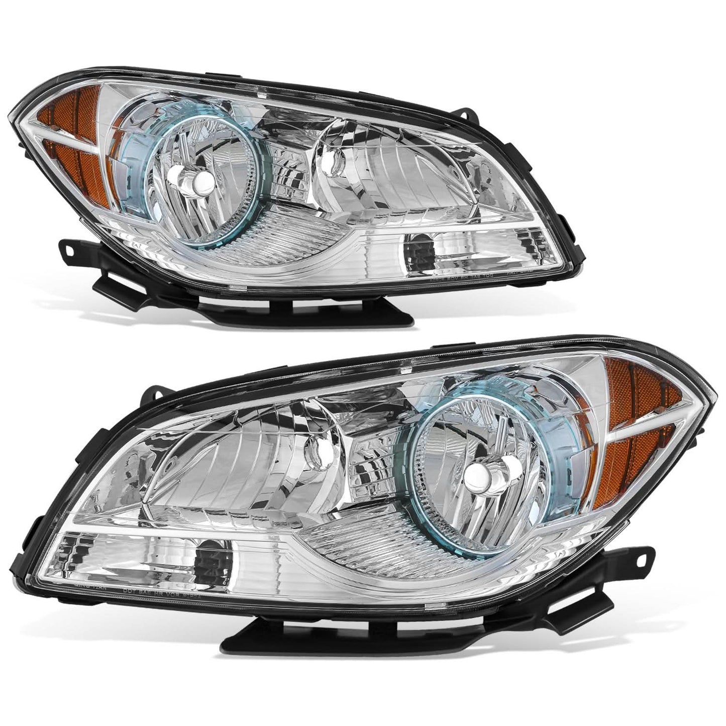 08-12 Chevrolet Malibu Chrome Housing Headlights with Amber Corner