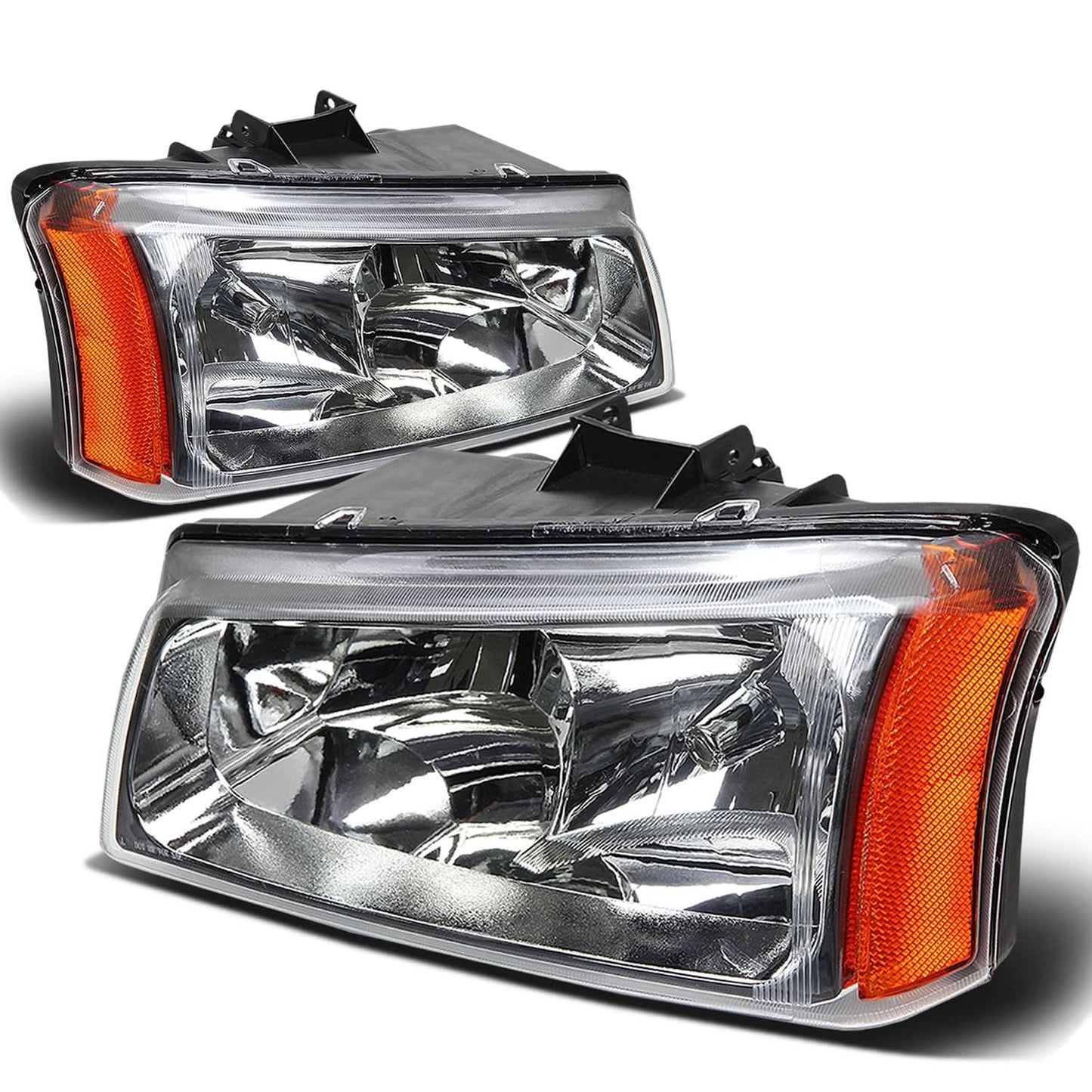 03-06 Chevy Silverado Avalanche Chrome Headlights w/ Amber Corner