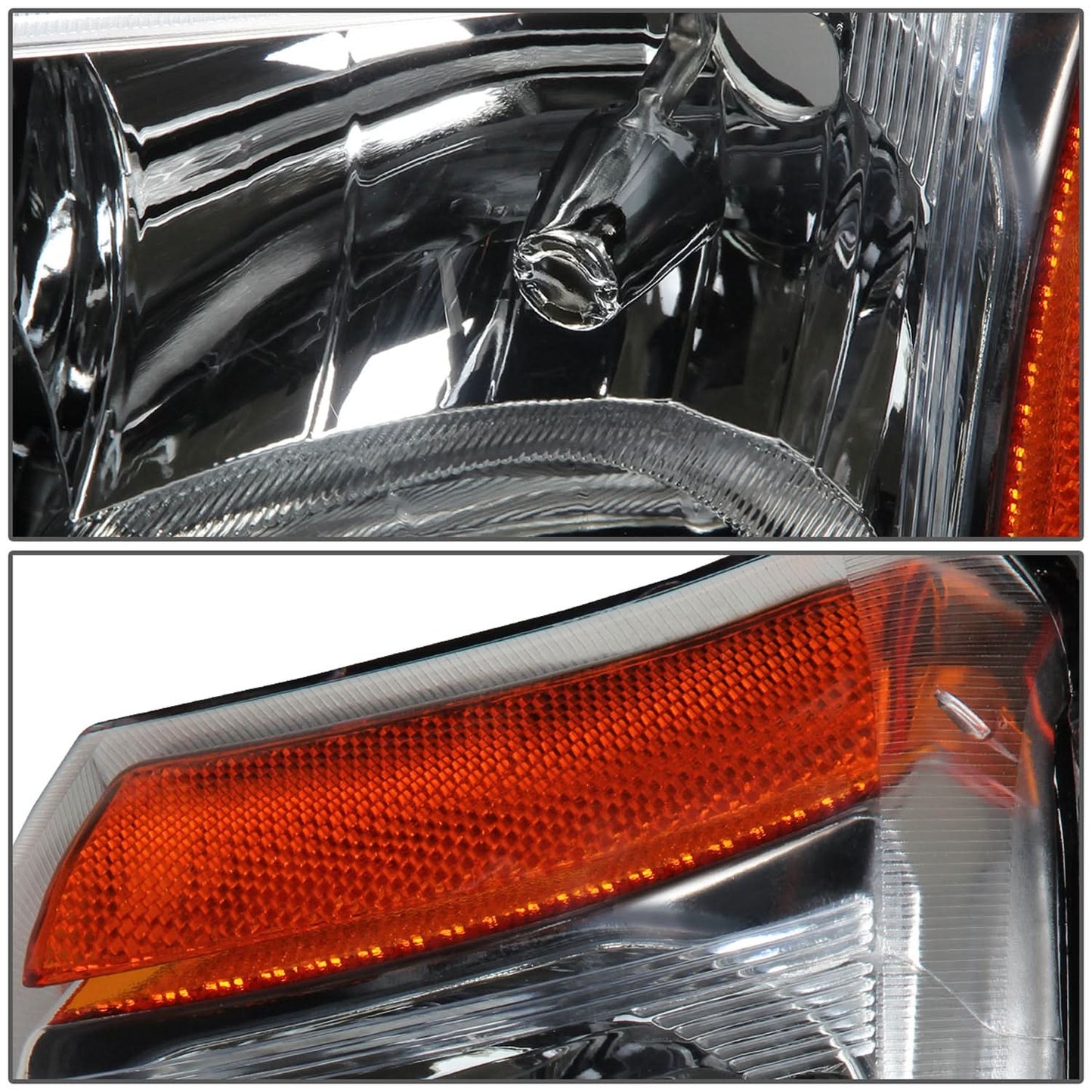 03-06 Chevy Silverado Avalanche Chrome Headlights w/ Amber Corner