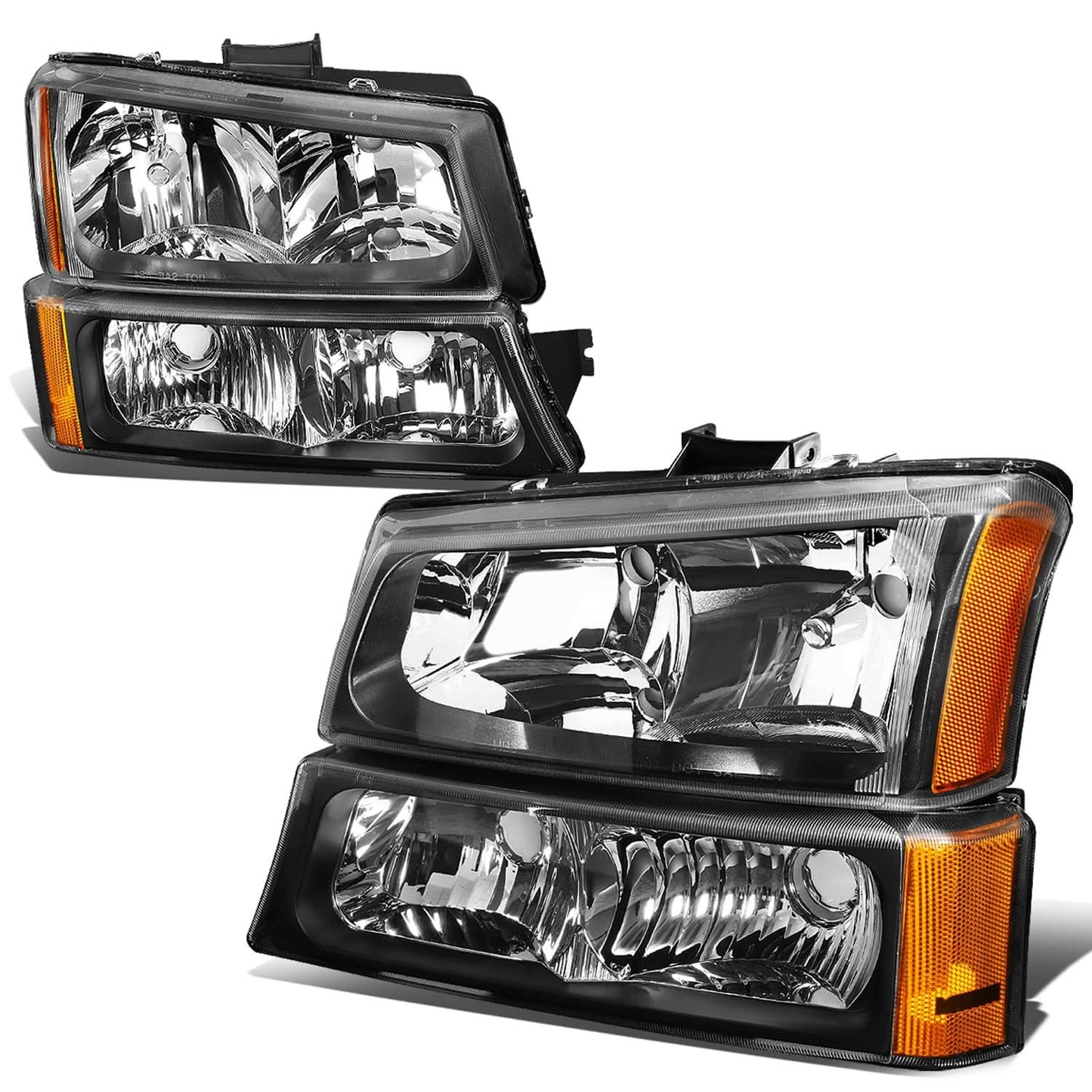 03-06 Chevrolet Silverado/Avalanche Black Housing Headlights 4PC Set