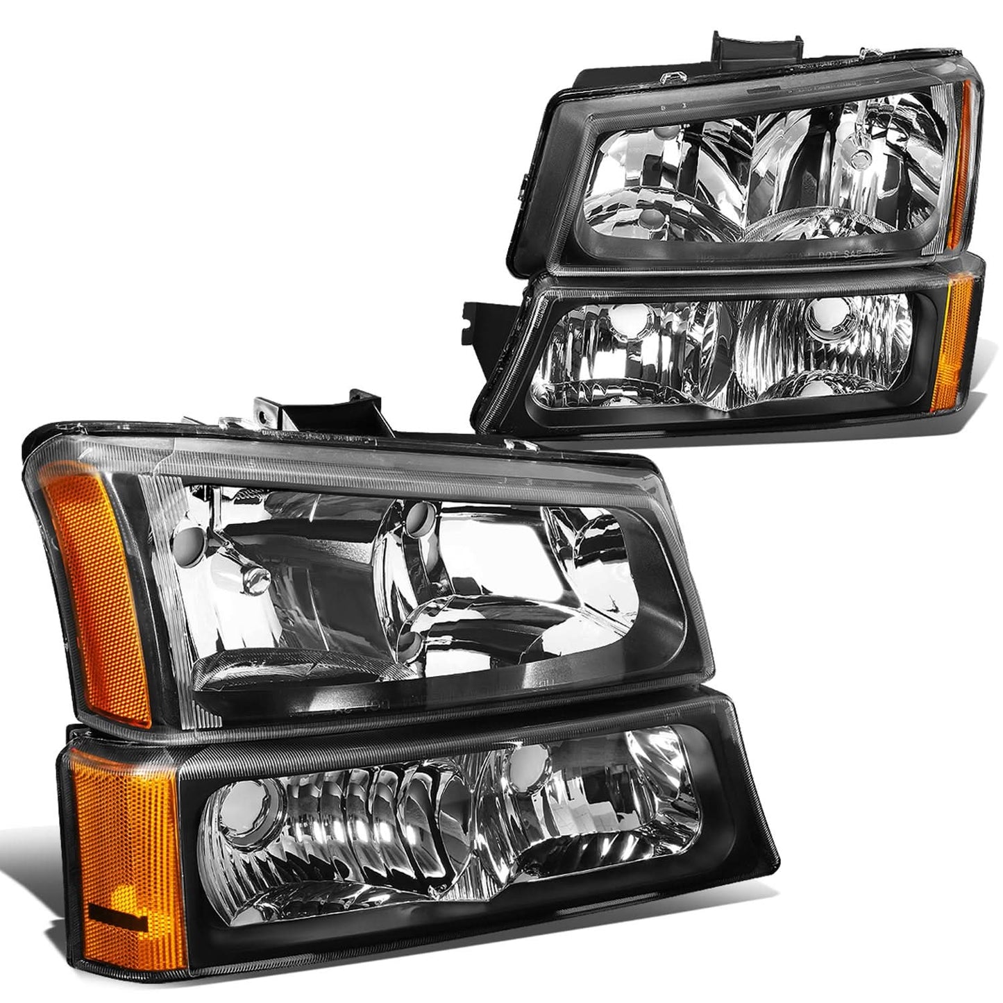 03-06 Chevrolet Silverado/Avalanche Black Housing Headlights 4PC Set