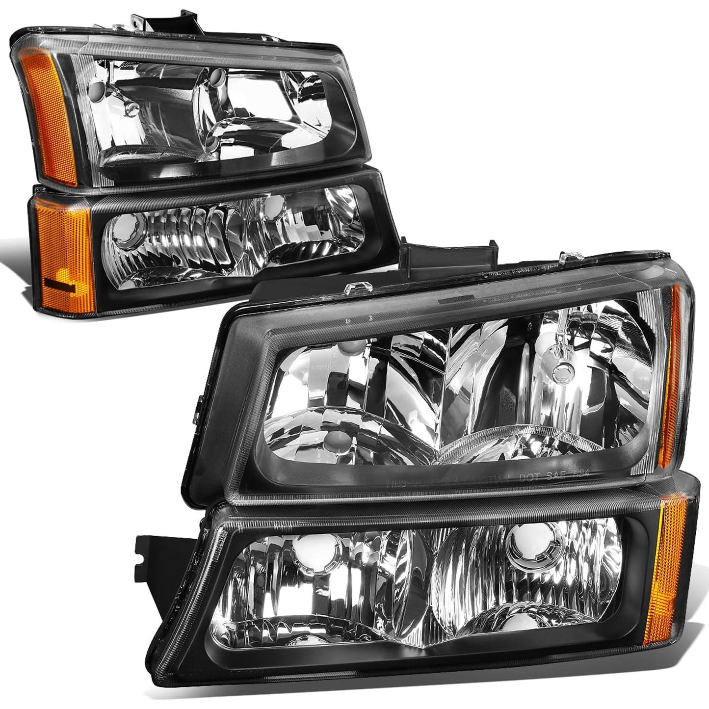 03-06 Chevrolet Silverado/Avalanche Black Housing Headlights 4PC Set