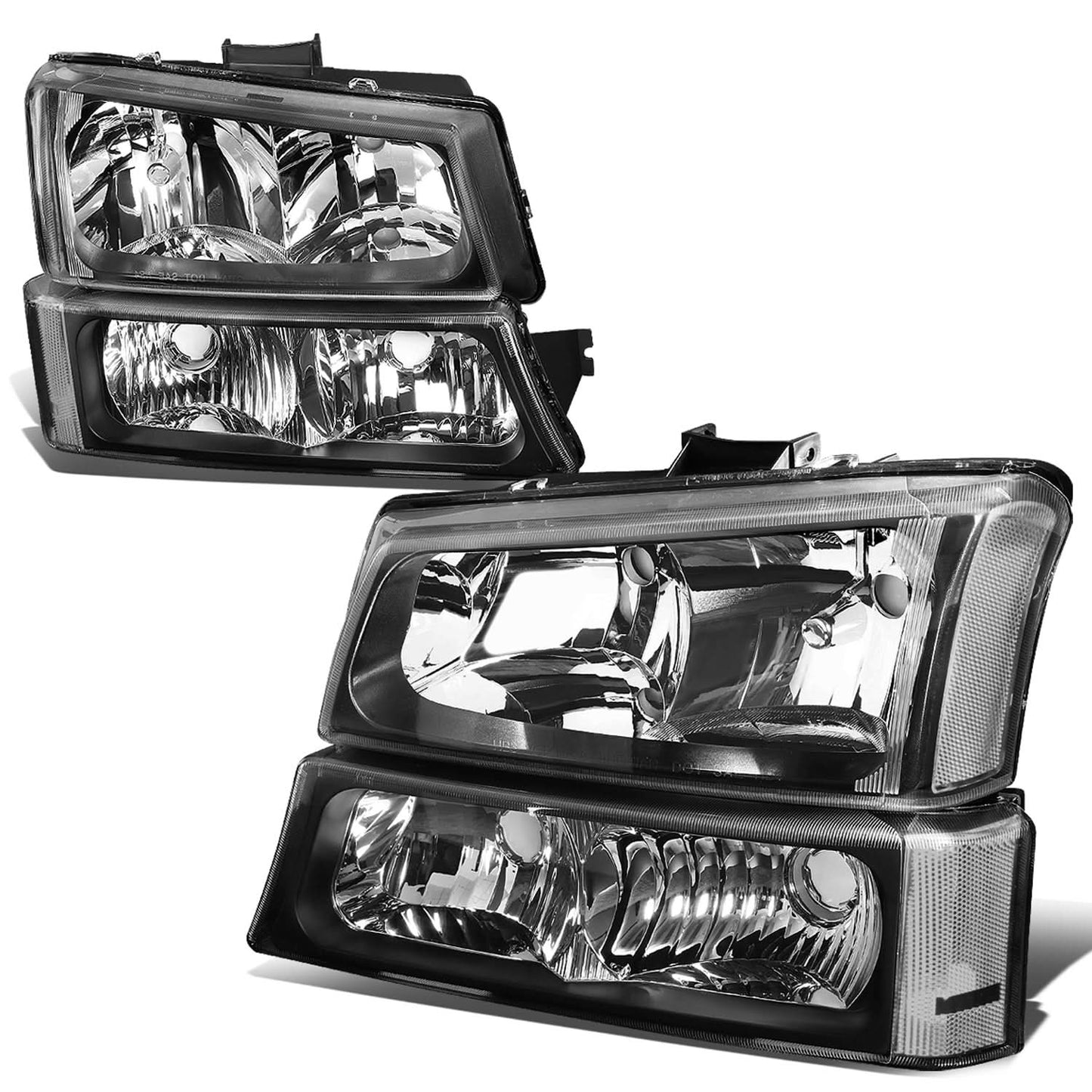 03-06 Chevrolet Silverado/Avalanche Black Housing Headlights 4PC Set