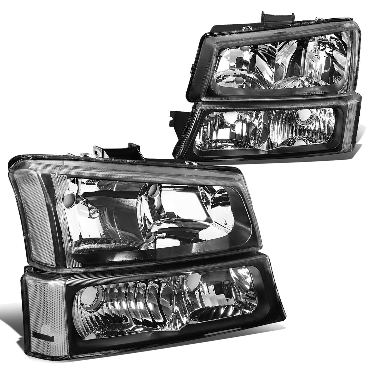 03-06 Chevrolet Silverado/Avalanche Black Housing Headlights 4PC Set
