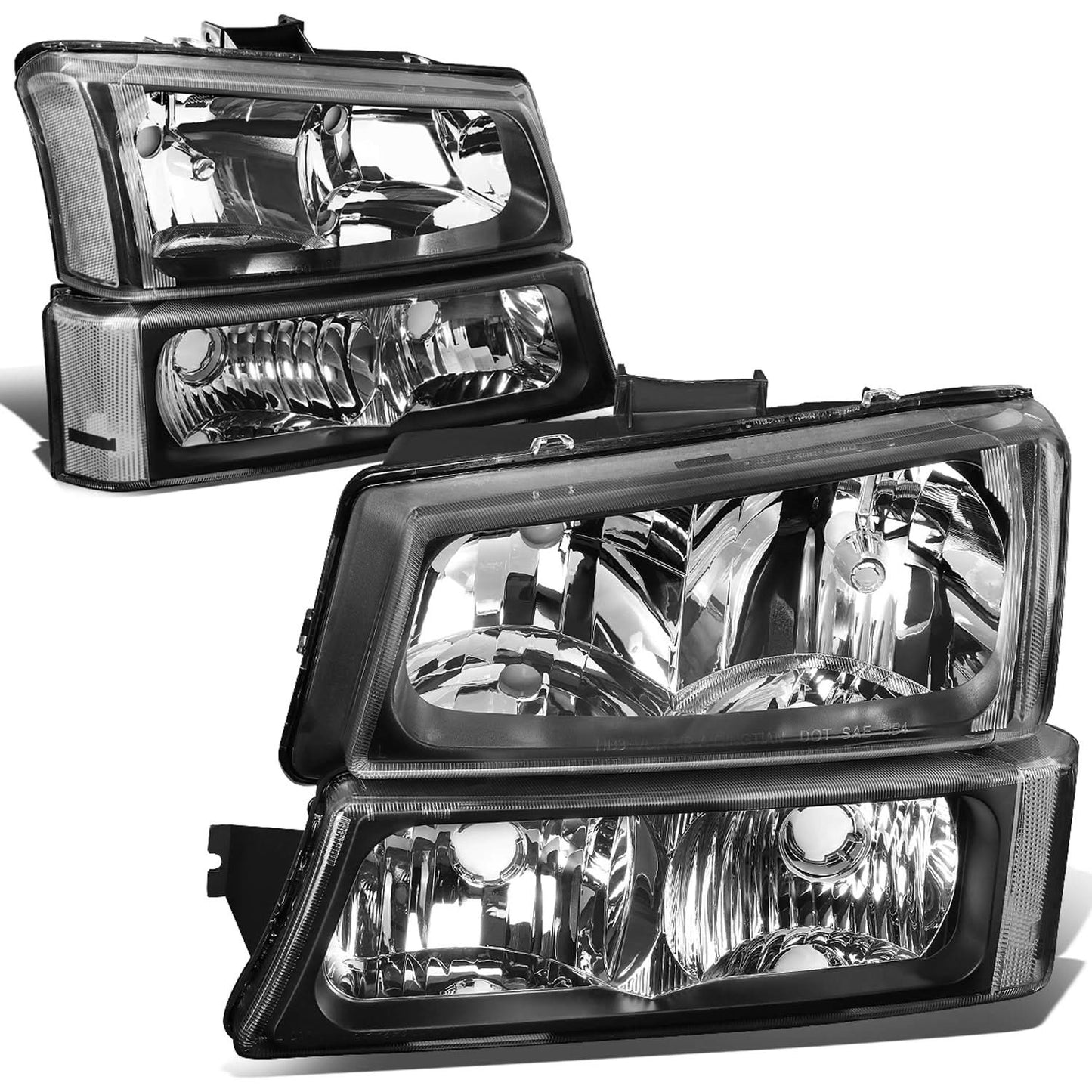 03-06 Chevrolet Silverado/Avalanche Black Housing Headlights 4PC Set