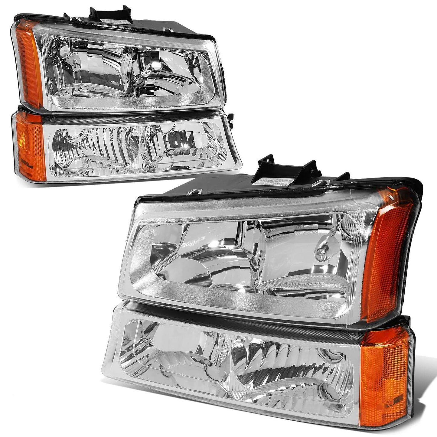 03-06 Chevy Silverado/Avalanche Chrome Headlights 4PC Set 9005/9006