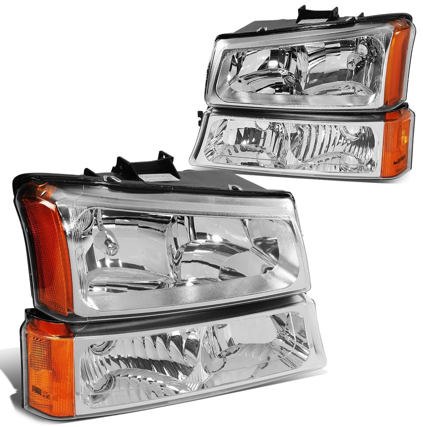 03-06 Chevy Silverado/Avalanche Chrome Headlights 4PC Set 9005/9006