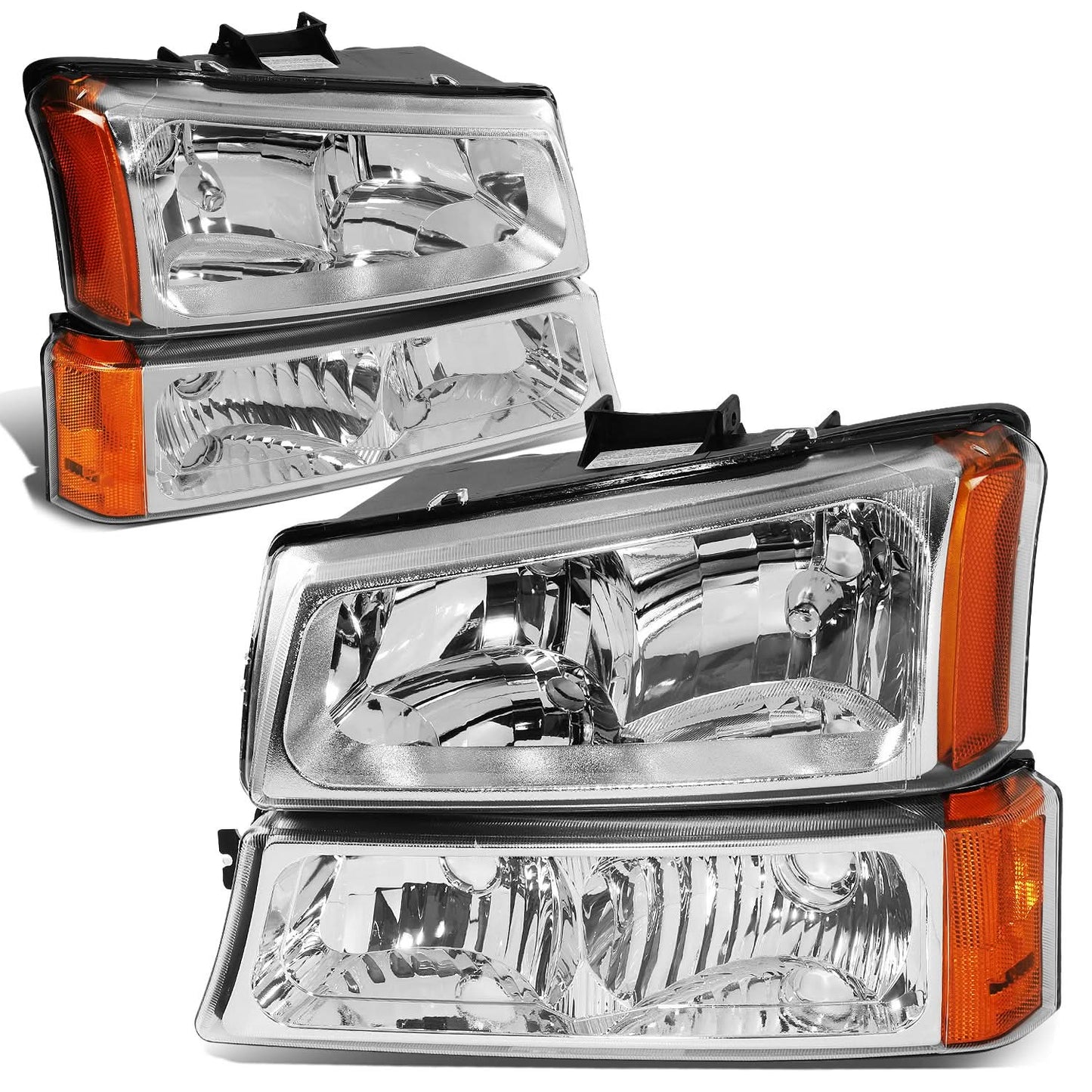 03-06 Chevy Silverado/Avalanche Chrome Headlights 4PC Set 9005/9006