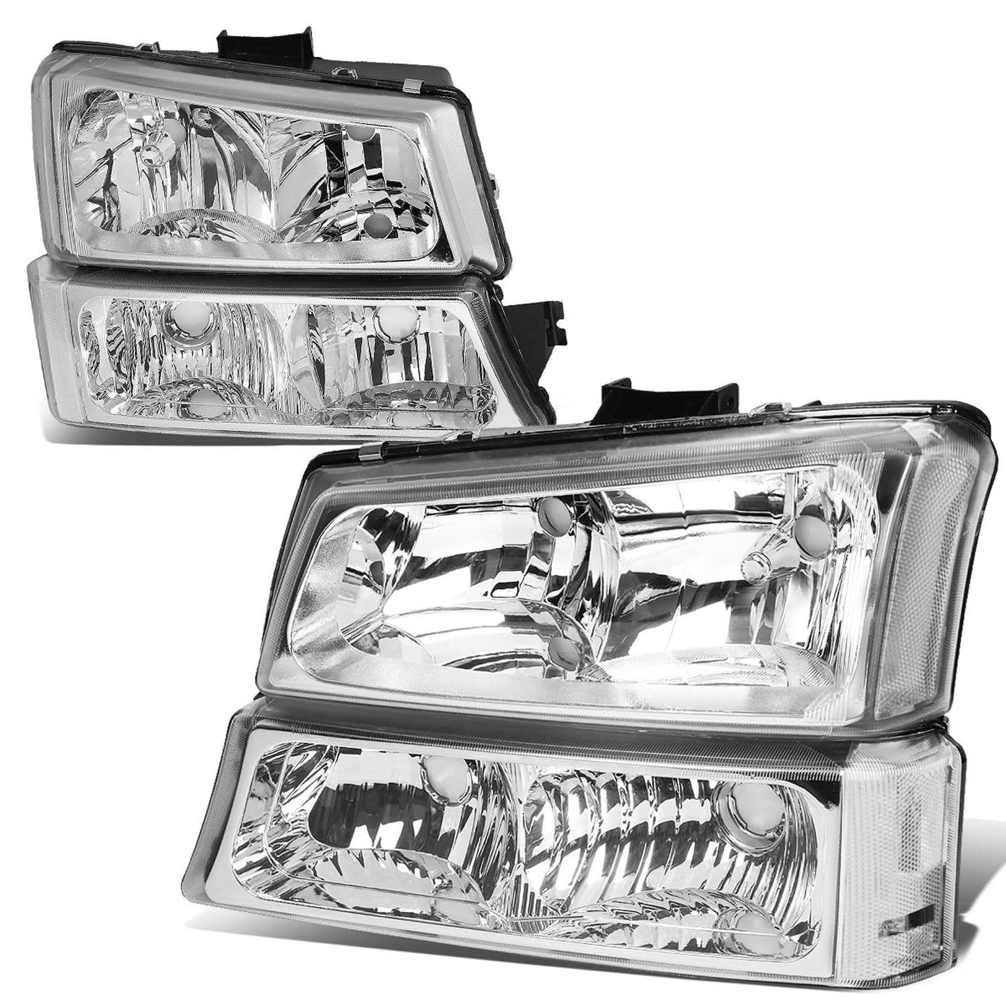 03-06 Chevrolet Silverado / Avalanche Chrome Clear Headlights 4PC Set