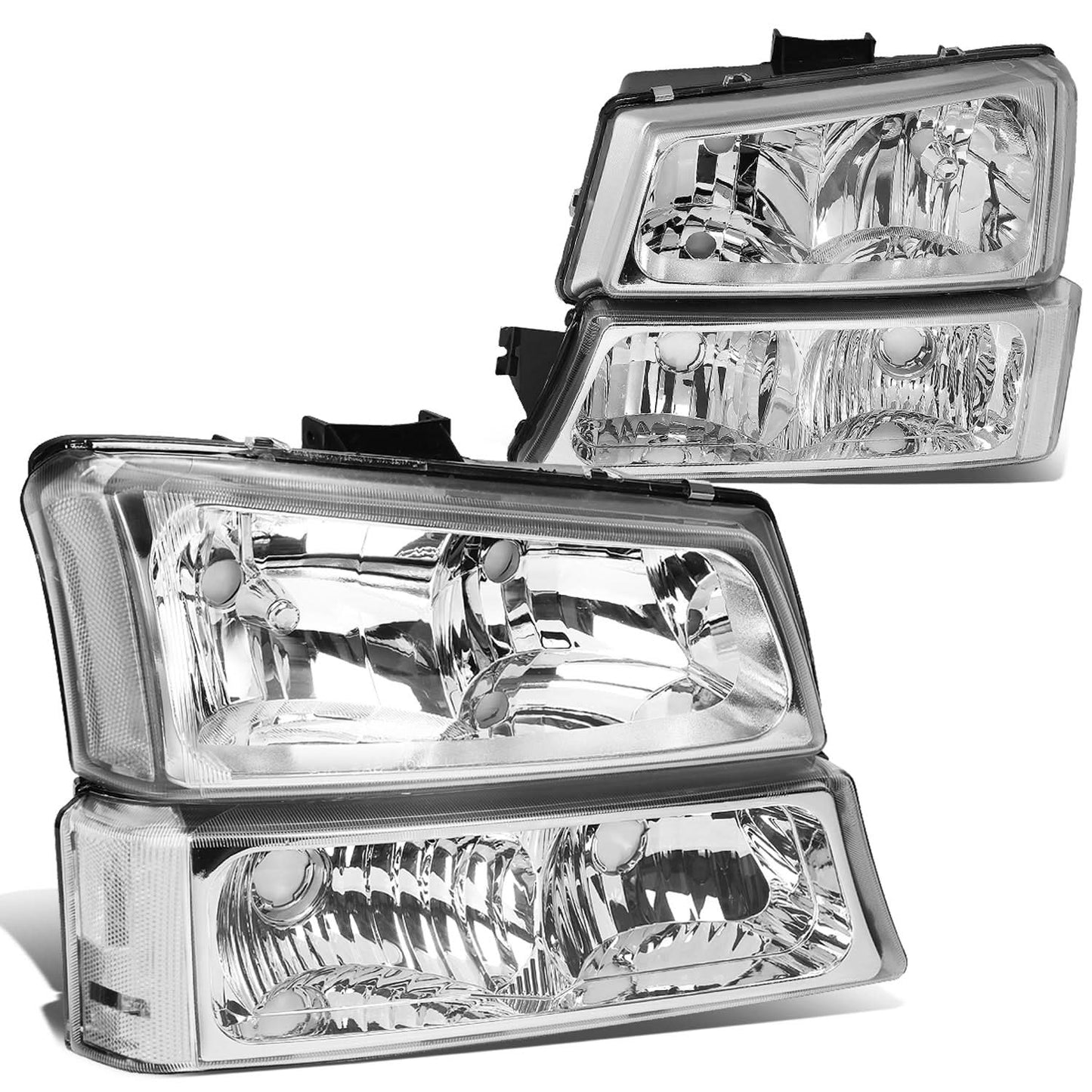 03-06 Chevrolet Silverado / Avalanche Chrome Clear Headlights 4PC Set