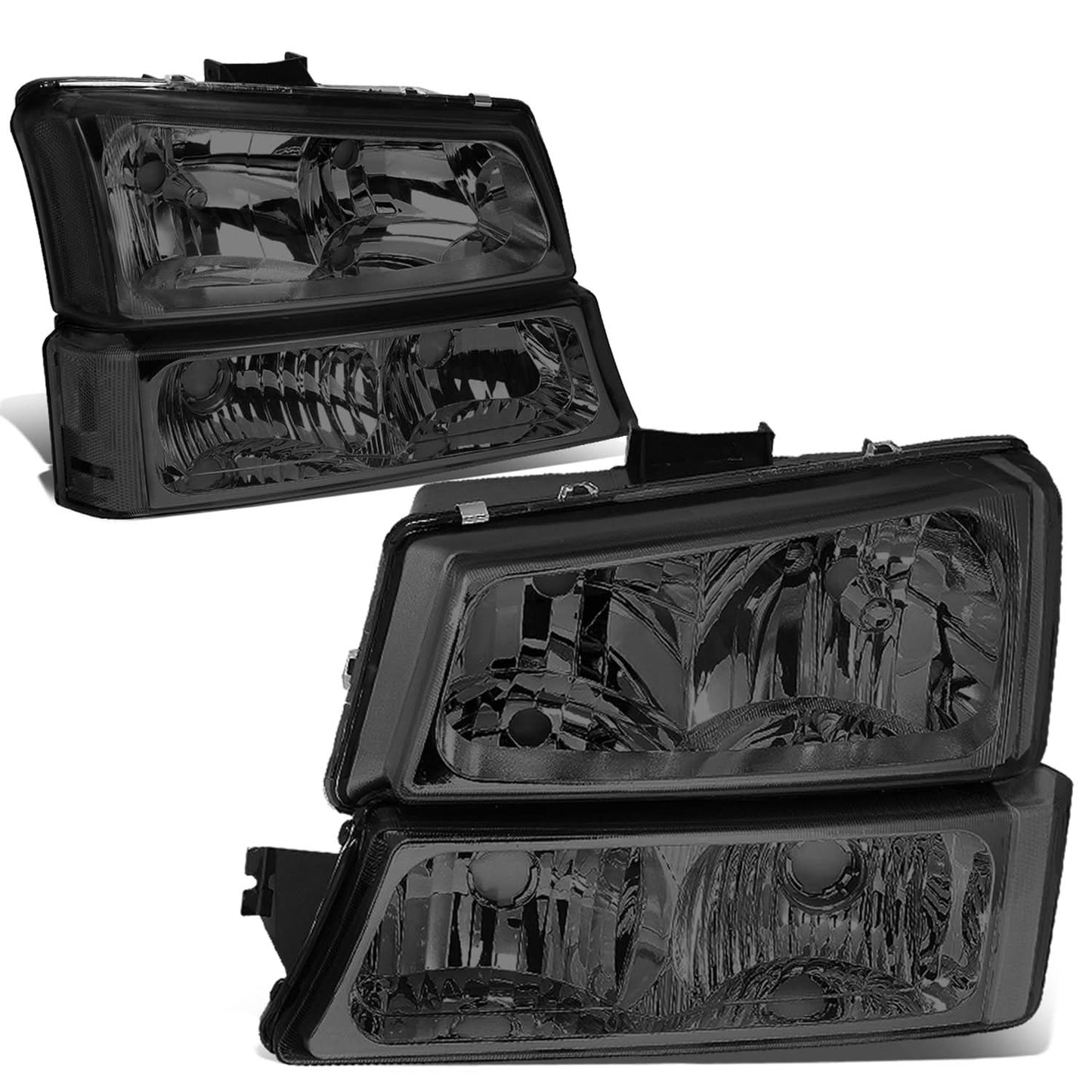 03-06 Chevrolet Silverado / Avalanche Smoke Headlights - Clear Corner