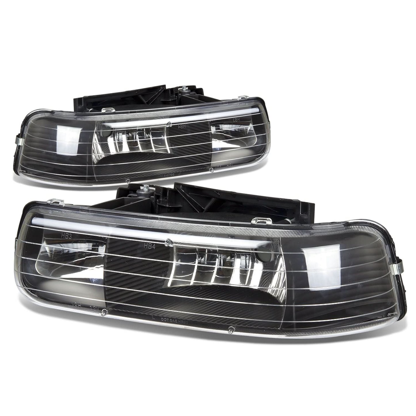 99-06 Chevrolet Silverado Suburban Tahoe Black Housing Headlights