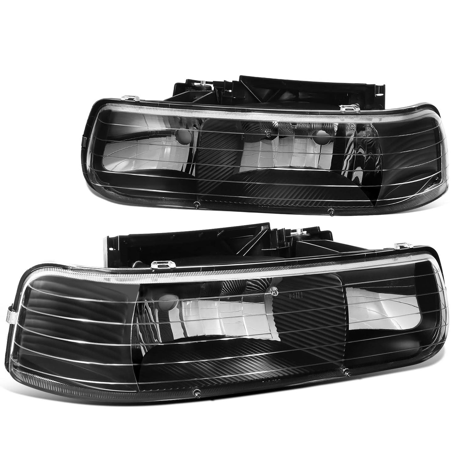 99-06 Chevrolet Silverado Suburban Tahoe Black Housing Headlights