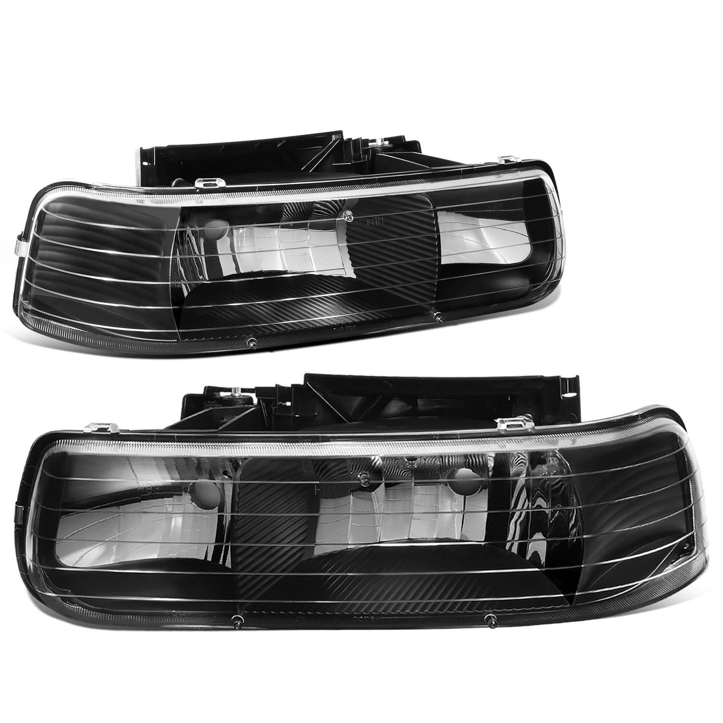 99-06 Chevrolet Silverado Suburban Tahoe Black Housing Headlights