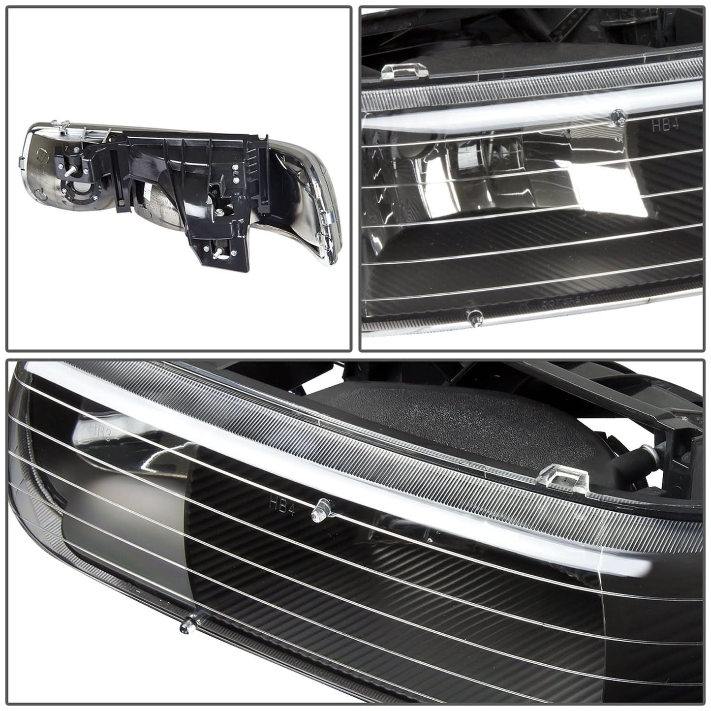 99-06 Chevrolet Silverado Suburban Tahoe Black Housing Headlights