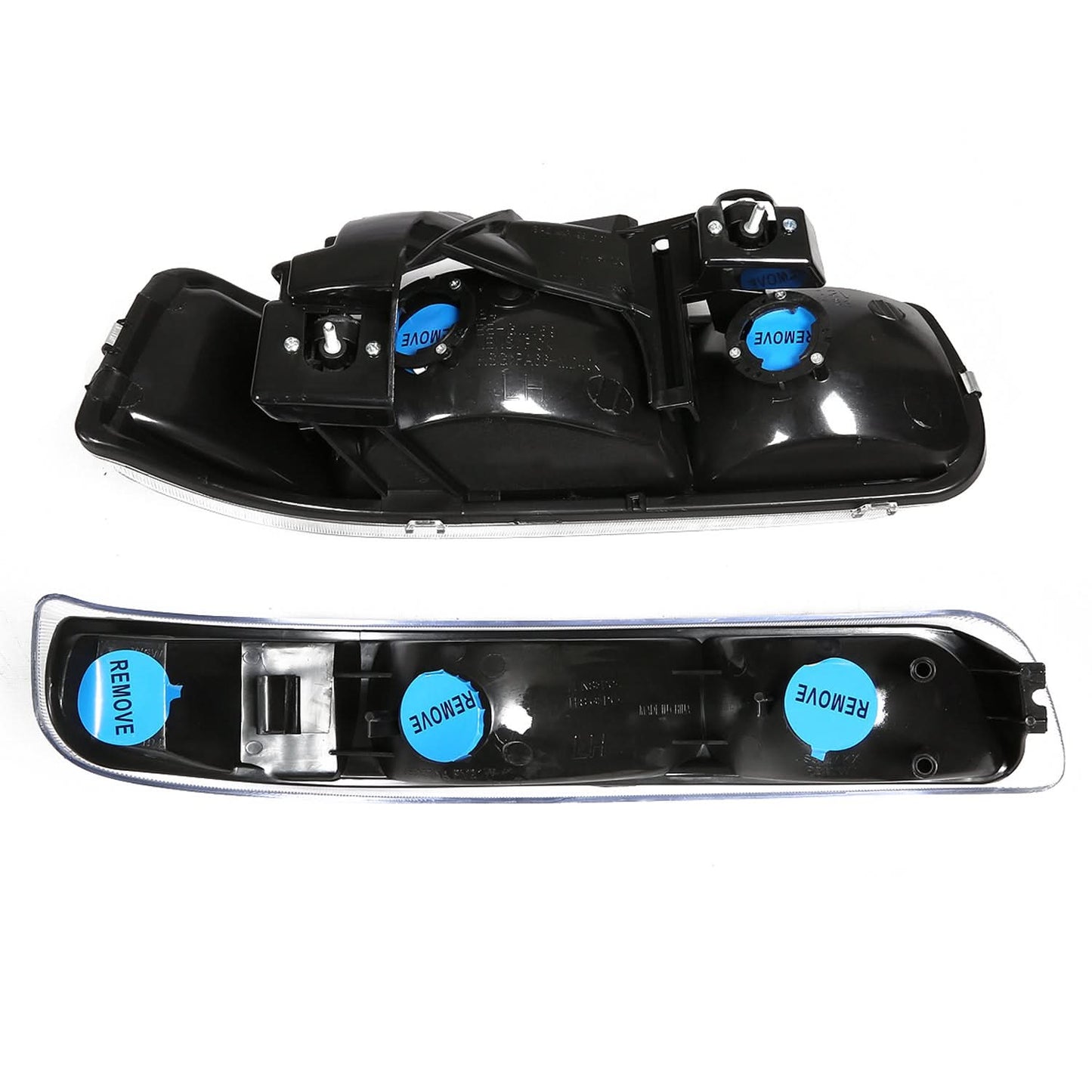 99-06 Chevrolet Silverado Suburban Tahoe Black Amber Headlights 4PC