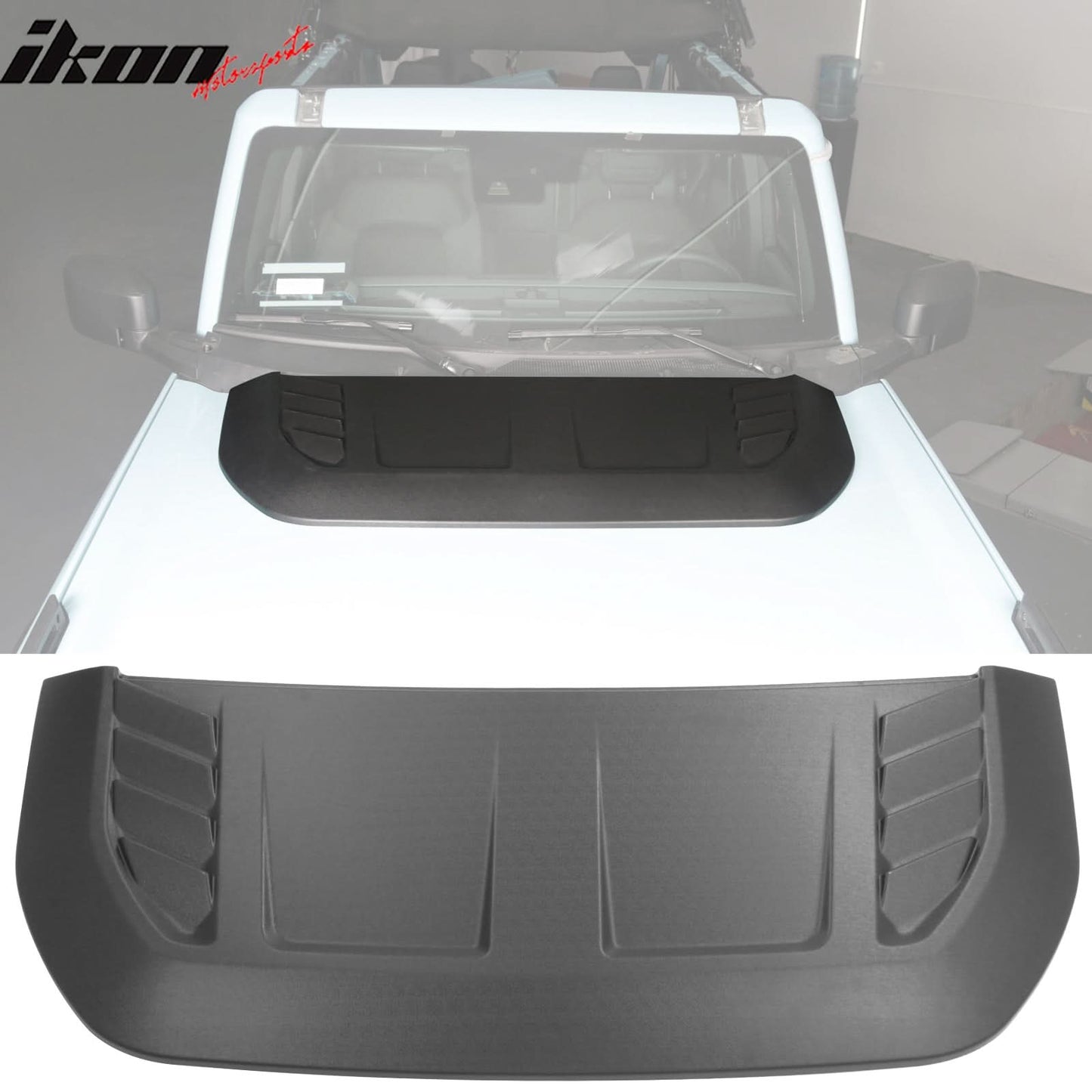 2021-2025 Ford Bronco Non-Functional Black Front Hood Bonnet Cover ABS