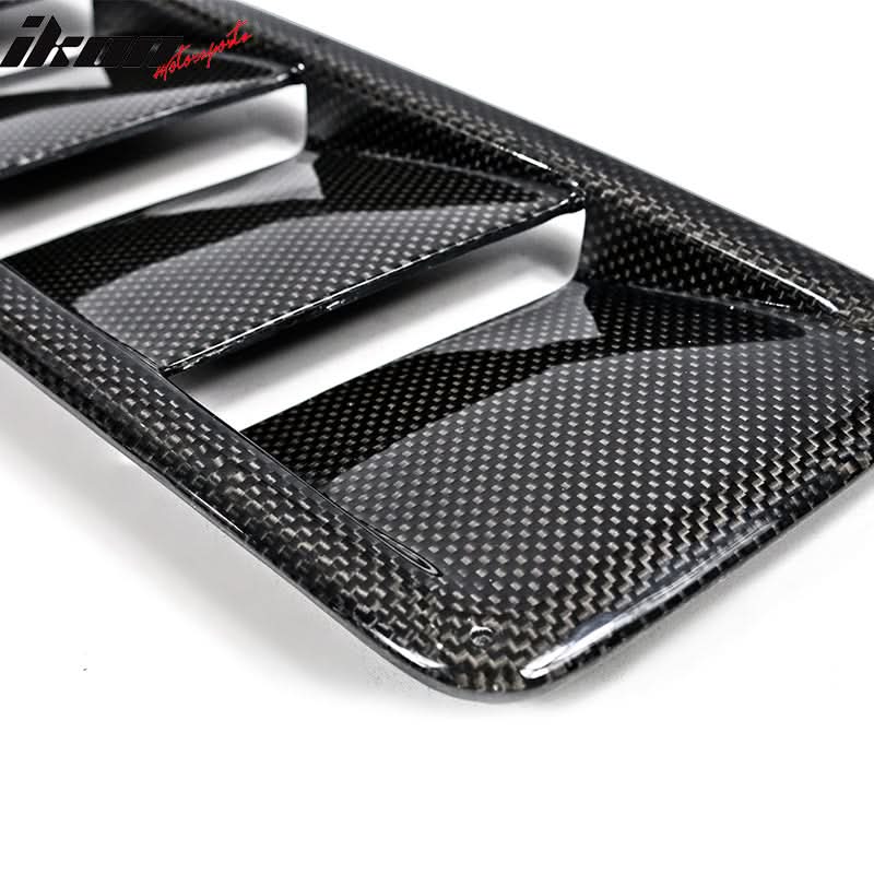 Universal Fitment Air Flow Hood Vent Scoop Bonnet Cover 2PC 20x5in CF