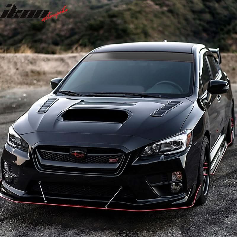 Universal Fitment Air Flow Hood Vent Scoop Bonnet Cover 2PC 20x5in CF