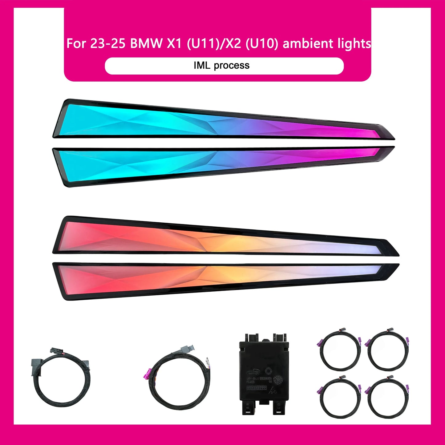 BMW X1 / X2 U10 / U11 Interior 64-Color Crystal Symphony LED Ambient Light Kit with Door Lights 2023 - 2025