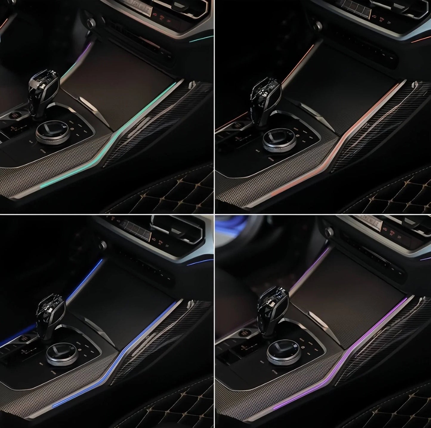 BMW 3 Series G20 / G28 Interior 64-Color LED Ambient Light Kit 16-Piece with Speaker Sound Hood 2020 - 2024