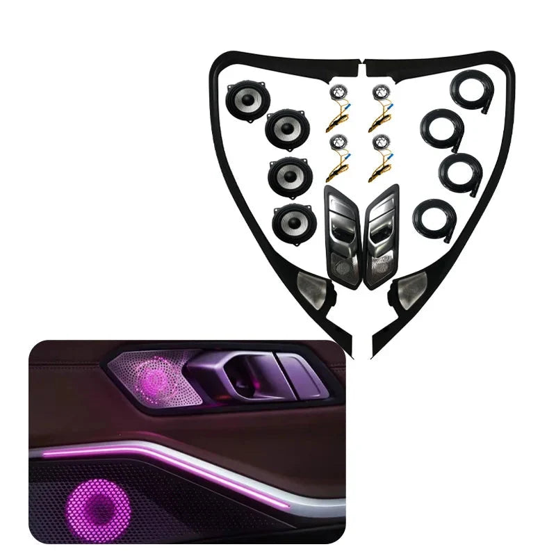 BMW 3 Series G20 / G28 Interior 64-Color LED Ambient Light Kit 16-Piece with Speaker Sound Hood 2020 - 2024