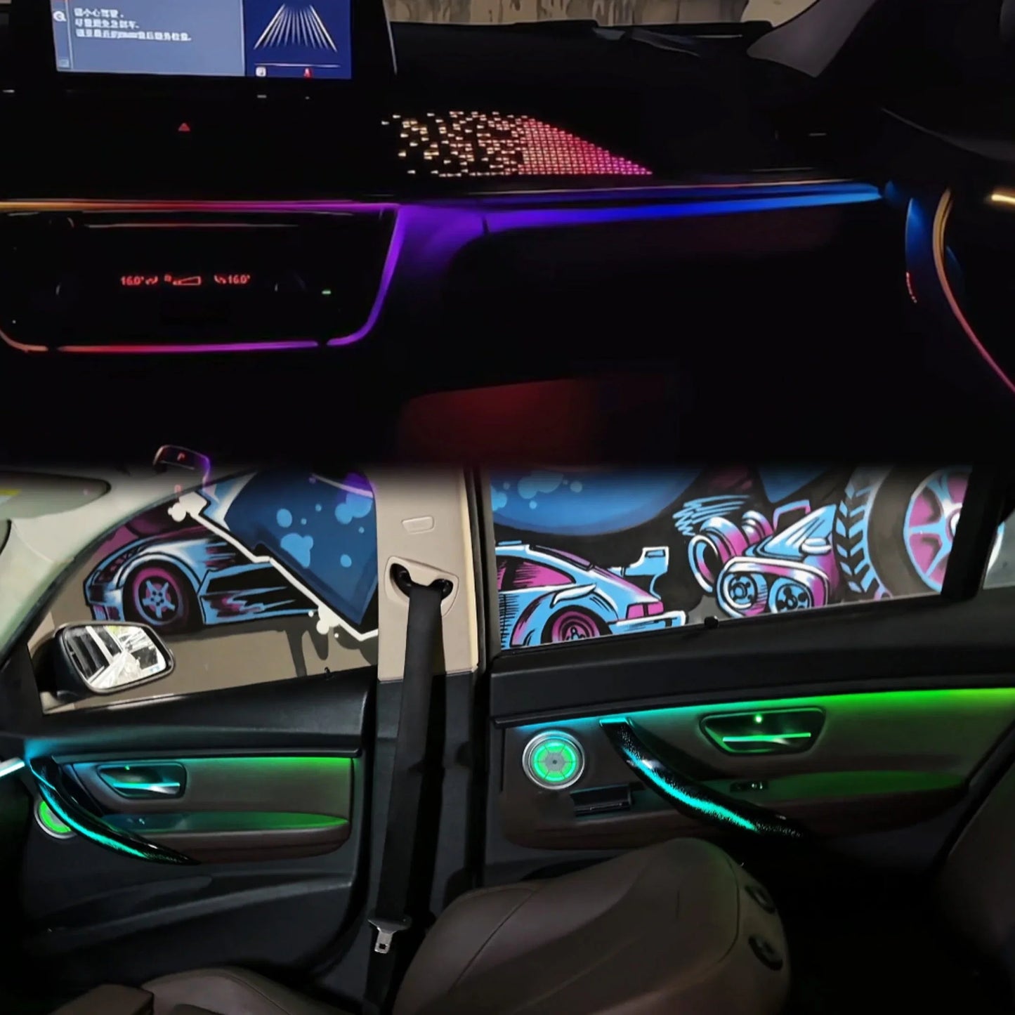 BMW 3 Series F30 / F34 / F35 LHD & RHD Interior 64-Color Symphony Starry Sky LED Ambient Light Kit 2013 - 2019