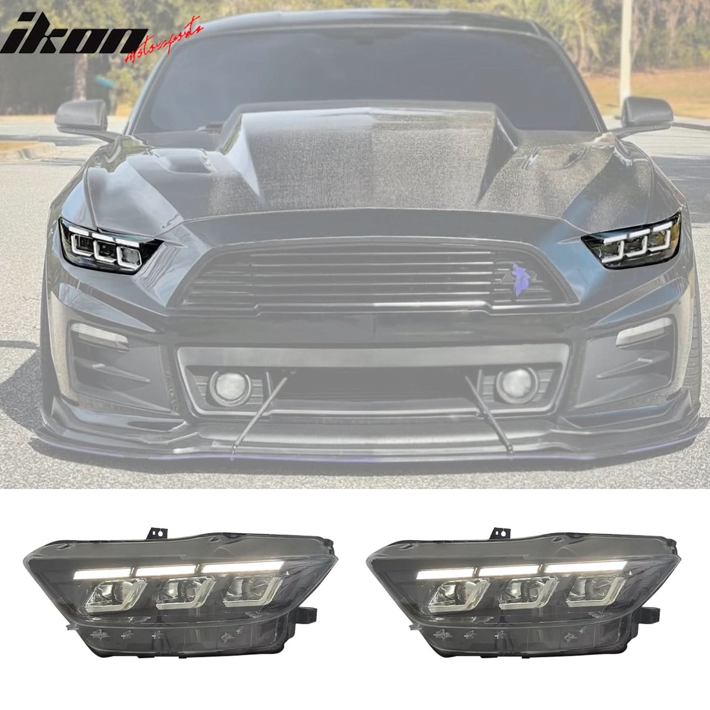 2015-2017 Ford Mustang EcoBoost Front Bumper Cover Lower Upper Grill