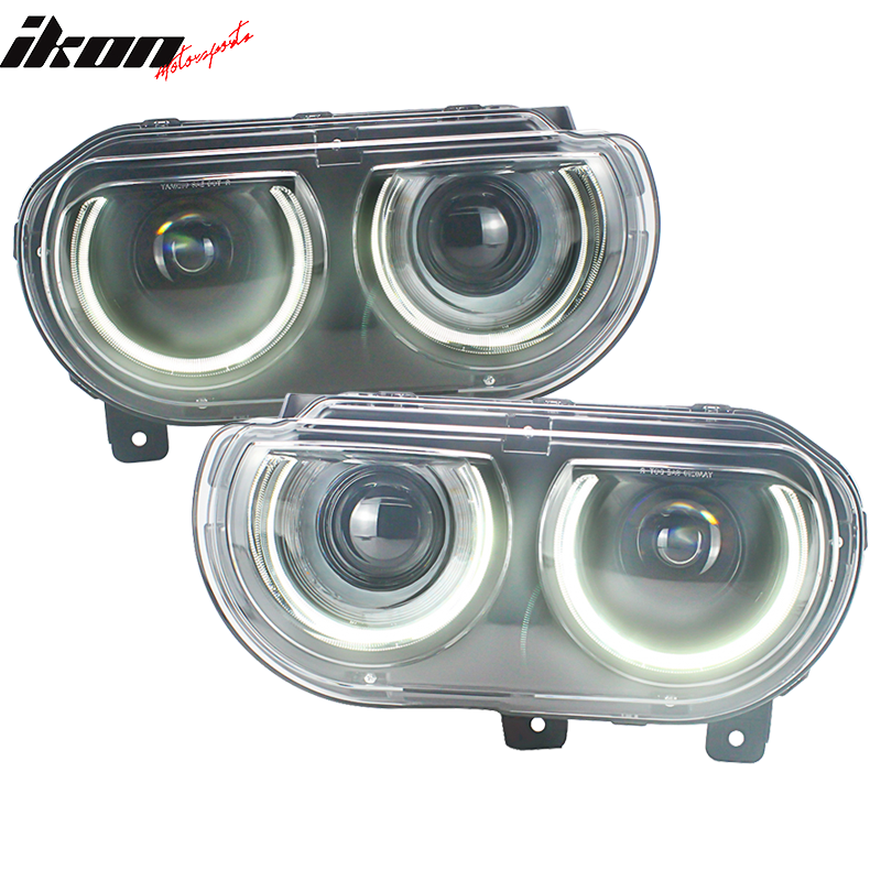 Fits 08-14 Challenger Front Bumper + Lip + Fender Flares + Headlights