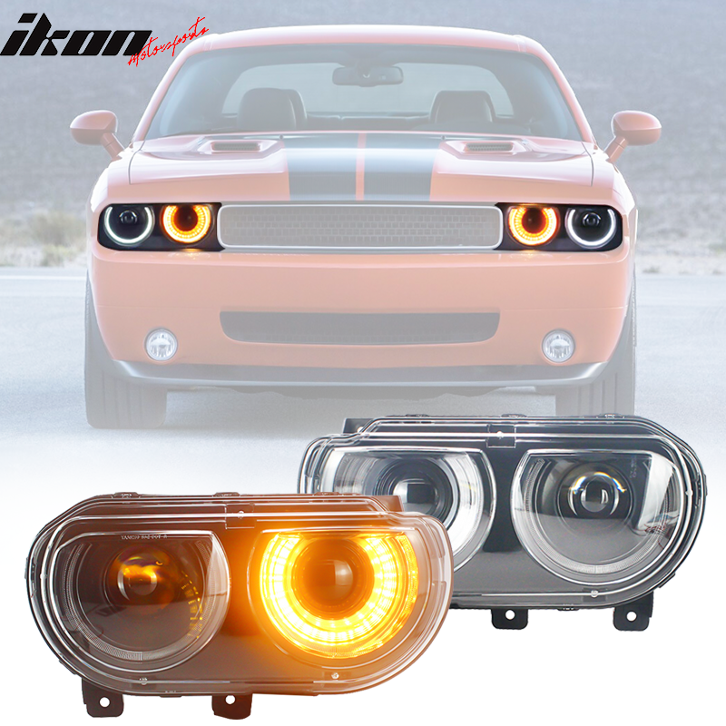 Fits 08-14 Challenger Front Bumper Lip Fender Flare Headlights