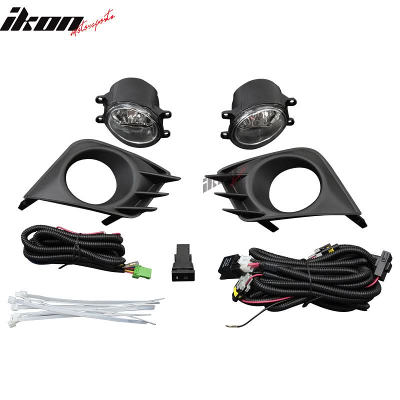 2011-2013  Scion tC Front Clear Fog Lights Driving Lamps Pair + Covers