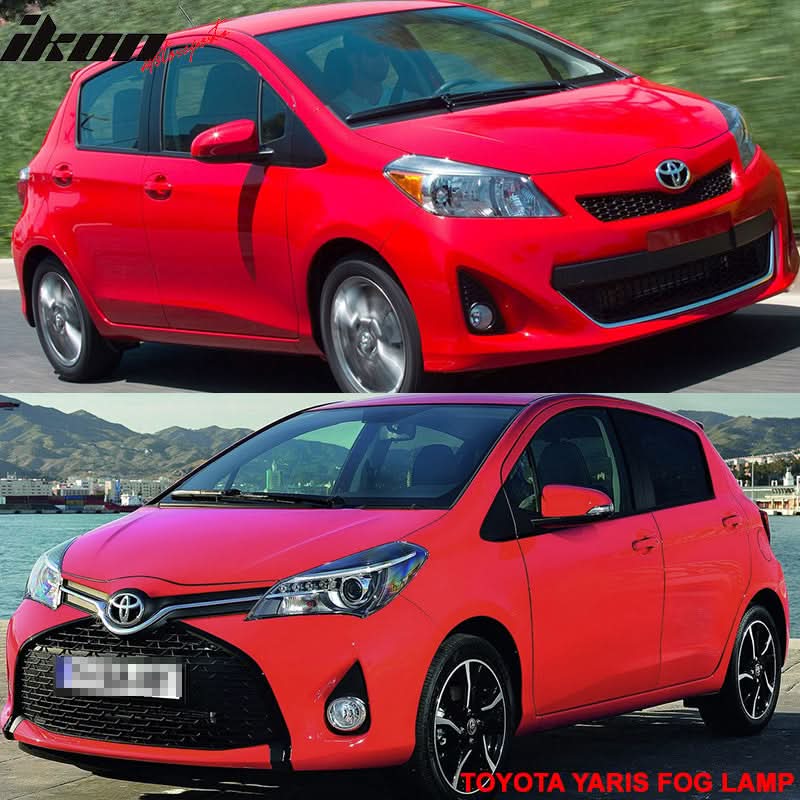 2015-2017 Toyota Yaris Hatchback Clear Lens Front Fog Lights Lamps ABS