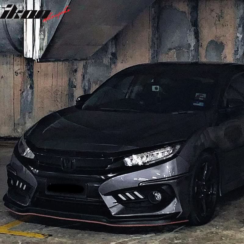 2016-2018Â Honda Civic LED Amber & White Fog light Bezels Cover 2DR 4DR