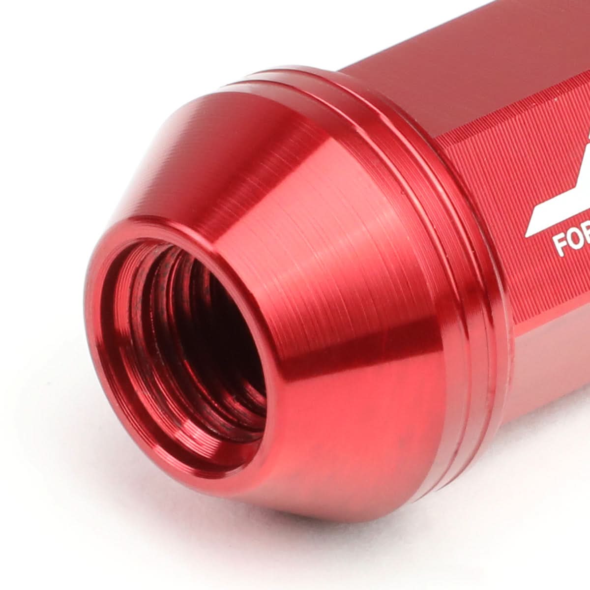 Spiked Cap Lug Nuts 20pc Set M12x1.5 80mm Aluminum Red