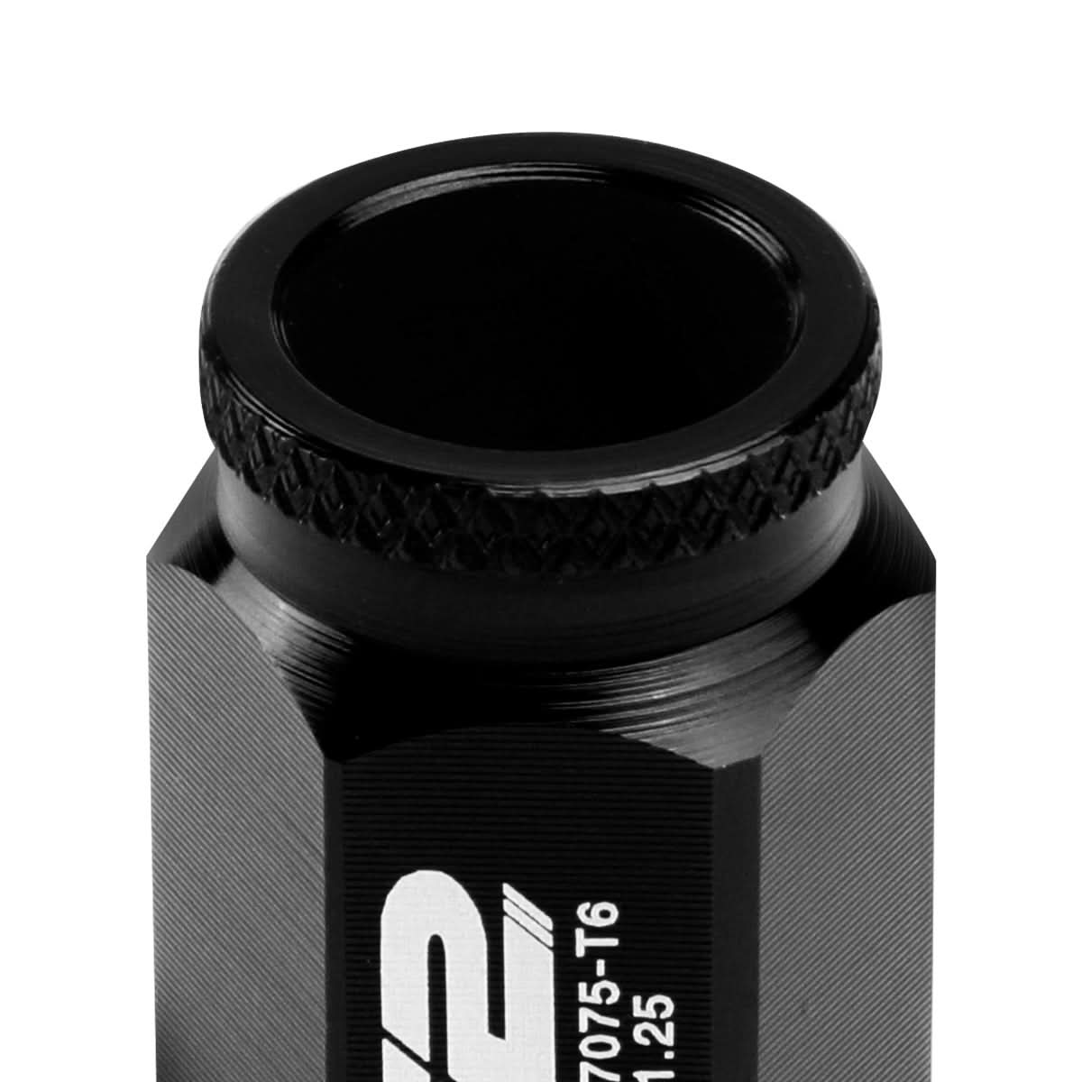 Universal Aluminum Lug Nuts - Open End 40MM M12x1.25 20pcs Black