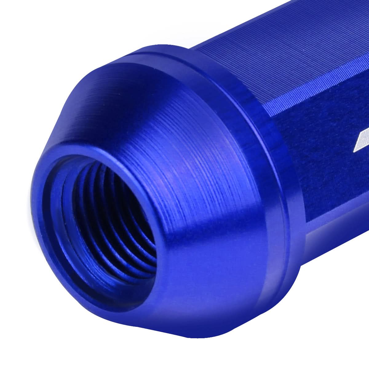 Aluminum Lug Nuts Open-End 40MM M12X1.25 20PCS with Adapter Blue