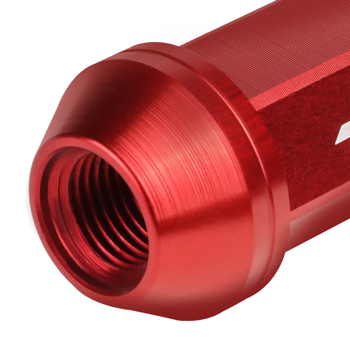 Aluminum Open-End Lug Nuts 40MM M12x1.25 20PCS Set Red