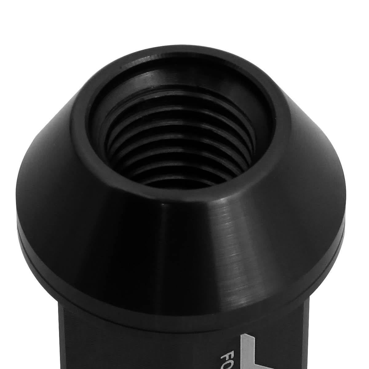 Aluminum Lug Nuts Open-End 40MM M12X1.5 20PCS with Adapter Black