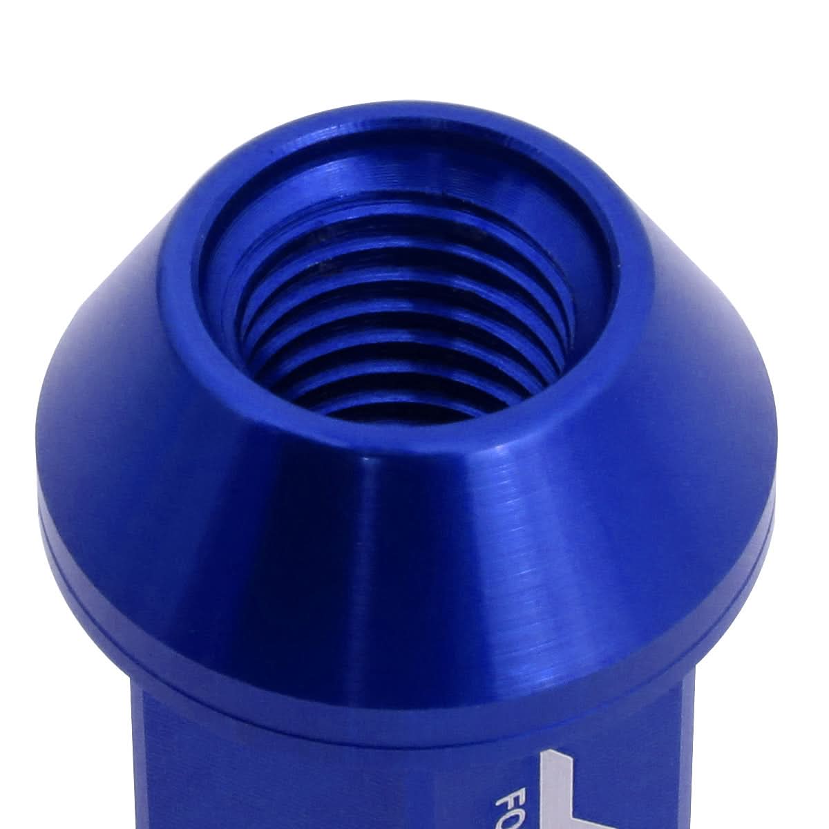 Aluminum Open-End Lug Nuts 40MM M12X1.5 20PCS with Adapter Blue