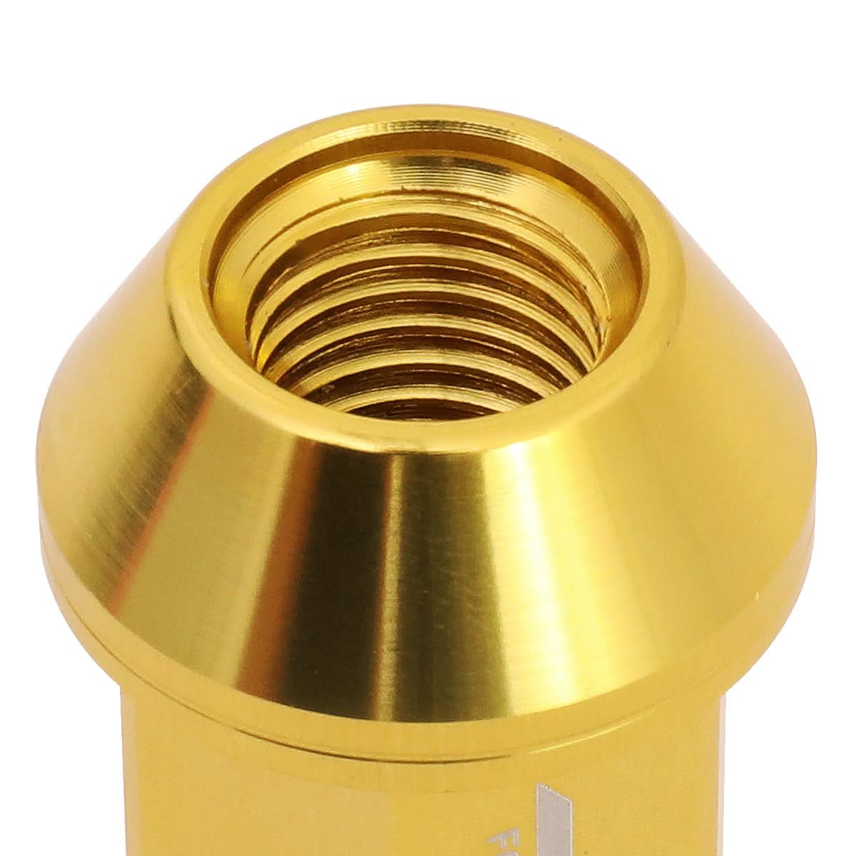 Aluminum Lug Nuts Open-End 40MM M12X1.5 20PCS w/ Adapter Gold