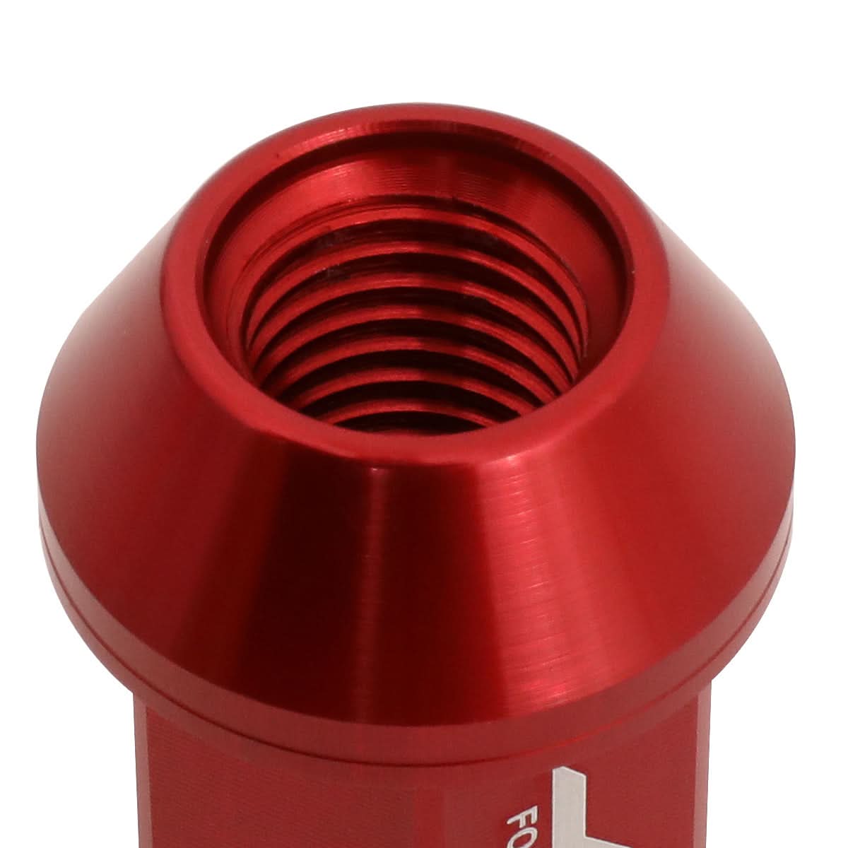Aluminum Open-End Lug Nuts 40MM M12X1.5 Red 20PCS w/ Adapter
