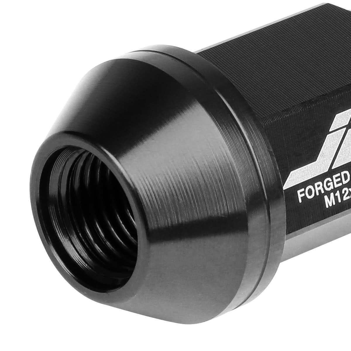 Universal Aluminum Close-End Lug Nuts - M12X1.25 35MM 20PCS Black