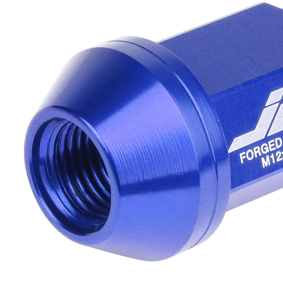 Universal Aluminum Close-End Lug Nuts 35MM M12X1.25 20PCS w/ Adapter Blue