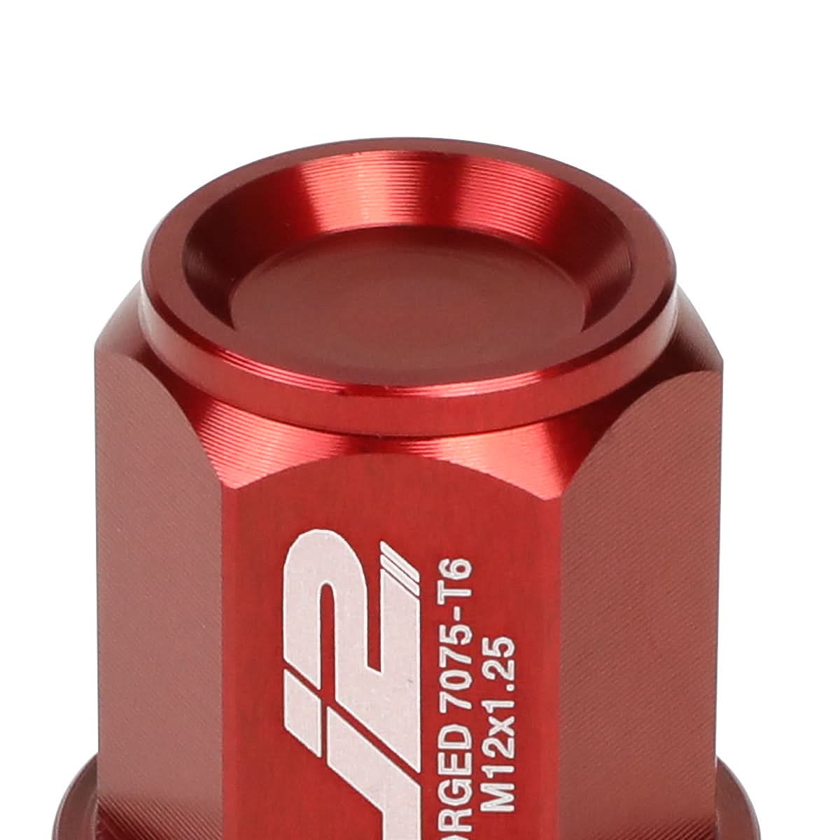 Aluminum Close-End Lug Nuts 35MM M12X1.25 Red 20PCS w/ Adapter