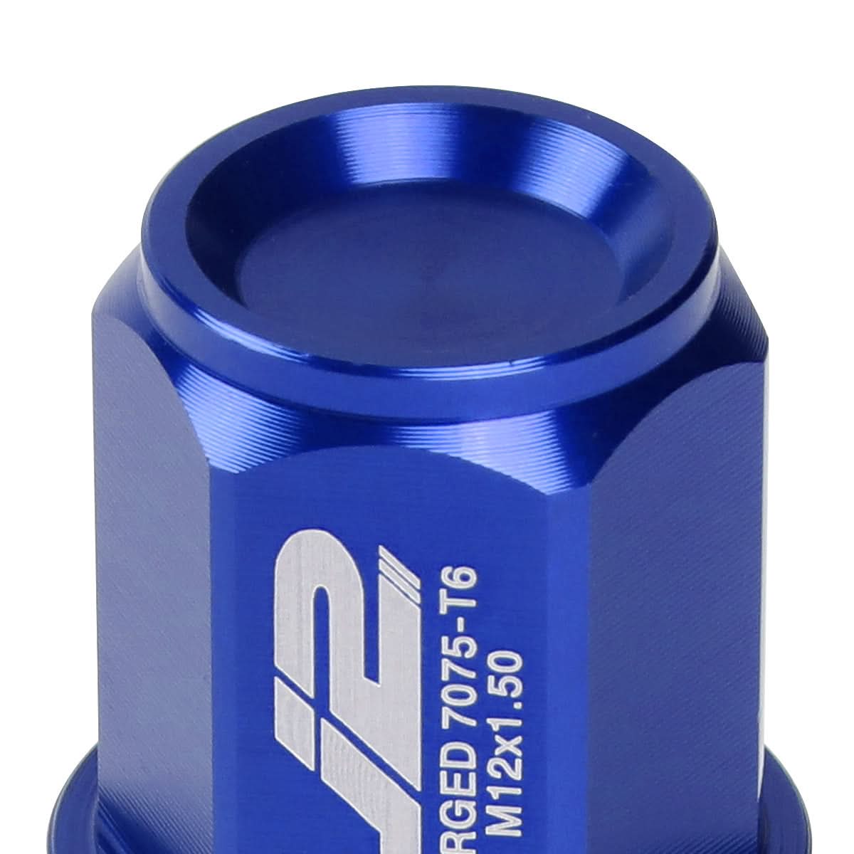 Aluminum Close-End Lug Nuts 35MM M12X1.5 20PCS with Adapter Blue