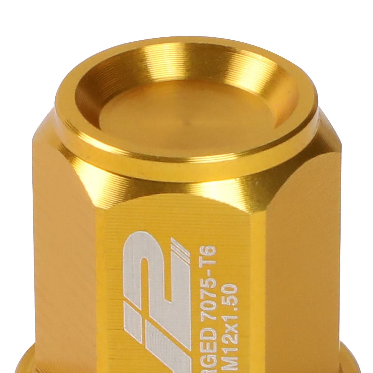 M12x1.5 Close-End Aluminum Lug Nuts 35mm Gold 20pc Set w/ Adapter