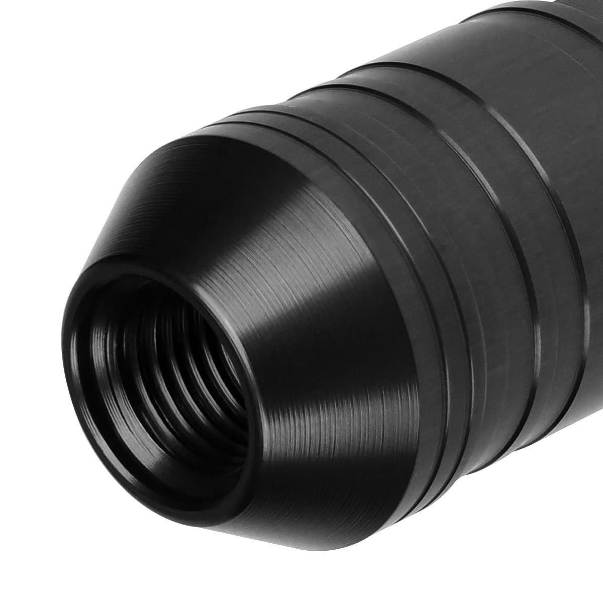 Aluminum Lug Nuts M12x1.25 Open End 70mm 20pc Set with Key Black